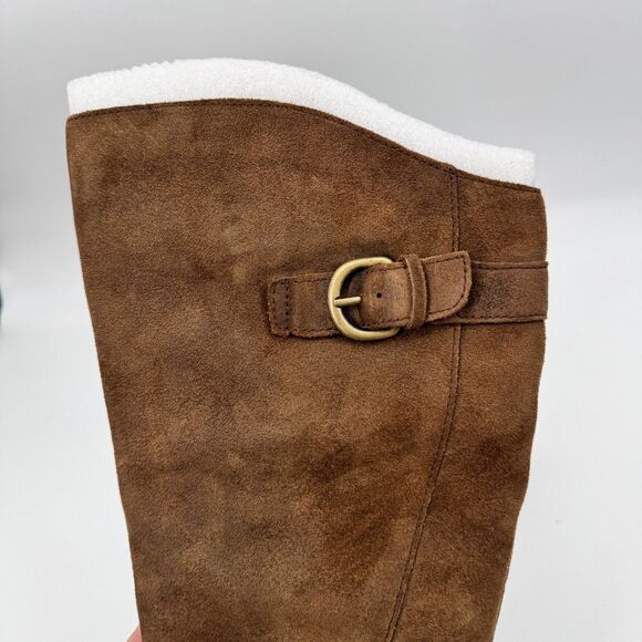 BORN Kylli Distressed Brown Suede Leather Riding Boots Size 9.5 - Picture 8 of 11